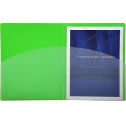 4-Pocket Folder, Green Plastic Folder