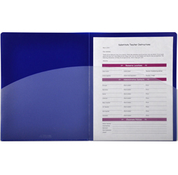 4-Pocket Folder,  Blue Plastic Folder