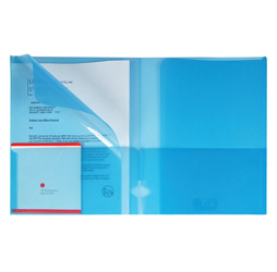 Plastic 4-Pocket Folders, Blue Presentation Folders