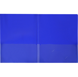 2-Pocket Blue Presentation Folder, Blue Plastic Folder