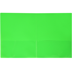 2-Pocket Green Presentation Folder, Green Plastic Folder