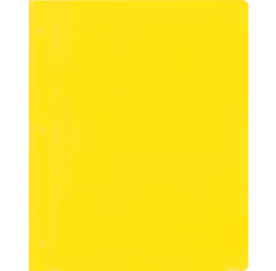 2-Pocket Plastic Folder with Fasteners, Yellow Pocket Folder