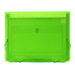 CLEAR-LINE 13-pocket Poly Expanding File, Transparent Green