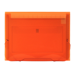 CLEAR-LINE 13-pocket Poly Expanding File, Transparent Orange