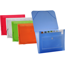 CLEAR-LINE 7-pocket Poly Expanding Files, Assorted
