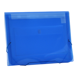 CLEAR-LINE 7-pocket Poly Expanding File, Transparent Blue