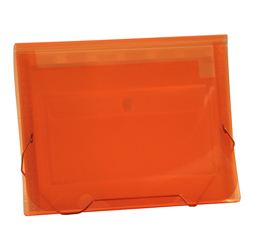 CLEAR-LINE 7-pocket Poly Expanding File, Transparent Orange