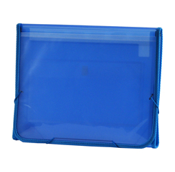 CLEAR-LINE INSTA-COVER 7-pocket Poly Expanding File, Blue