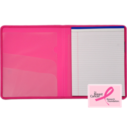 Plastic Pink Padfolio Notepad Holder
