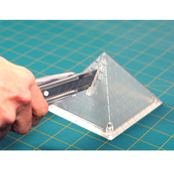 Pyramid Shaped Blade Disposal Case with Blade Snapper