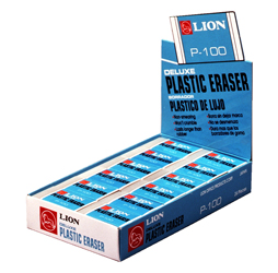 Translucent White Plastic Erasers, 24ea/display-box