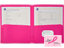2-Pocket Plastic Folder, Hot Pink Pocket Folder