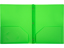 2-Pocket Plastic Folder with Fasteners, Green Pocket Folder