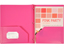 2-Pocket Plastic Folder with Fasteners, Pink Pocket Folder