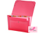 CLEAR-LINE 13-pocket Poly Expanding File, Transparent Pink