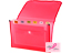 CLEAR-LINE INSTA-COVER 7-pocket Poly Expanding File, Pink